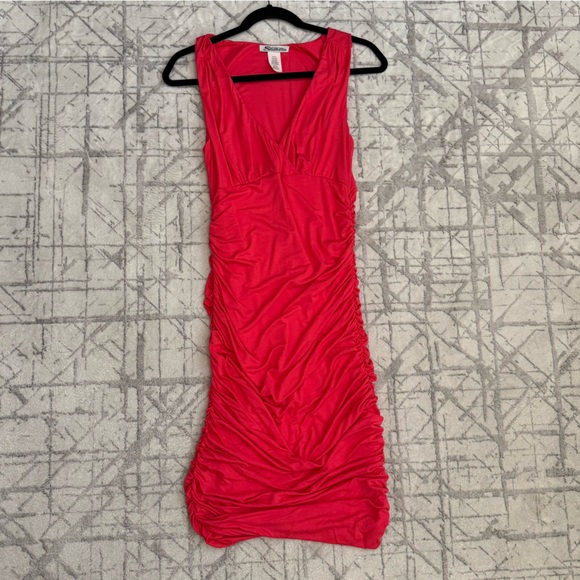 Nordstrom’s Stilettos Body Rushed Midi Dress Size Medium - Picture 3 of 7
